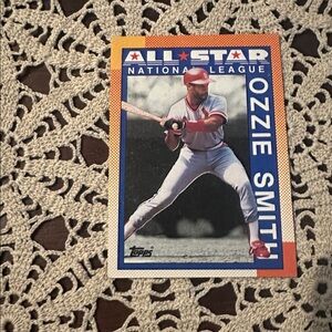 Topps All-Star Ozzie Smith Card - Red and Blue